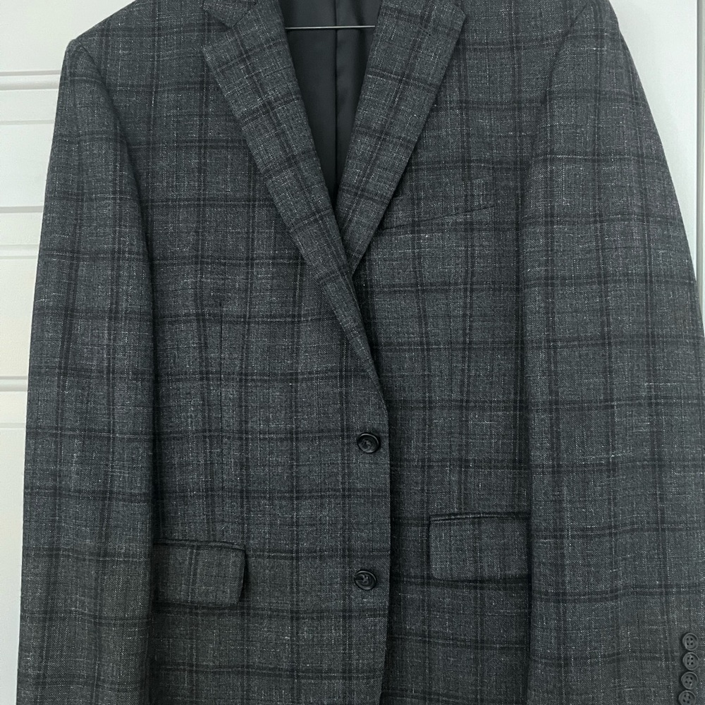 Jos. A. Bank Charcoal Checkered Blazer